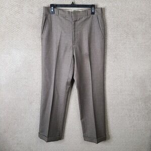 Corbin Pants Mens 30x30 Brown Wool? Suit Dress Trousers Cuffed Flat Front
